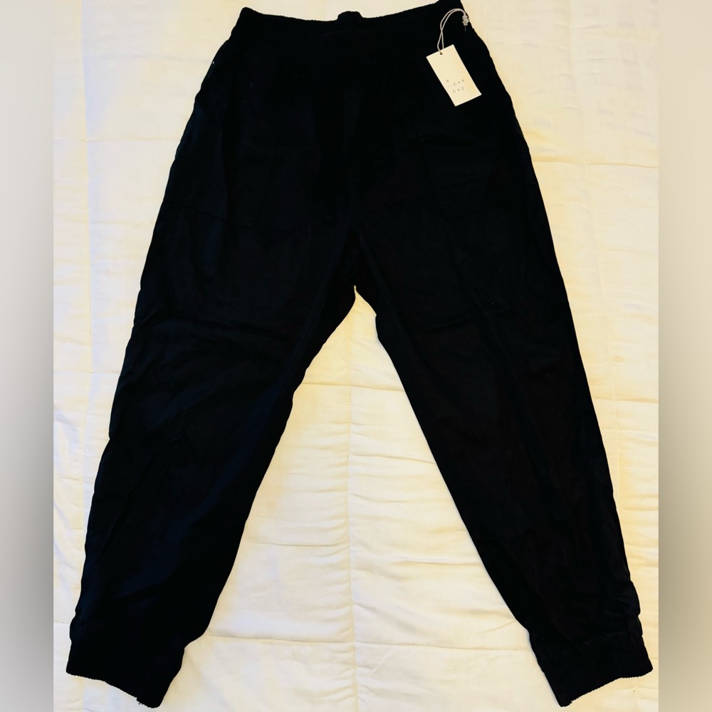 Black Linen jogger cargo pants M runs big A New Day